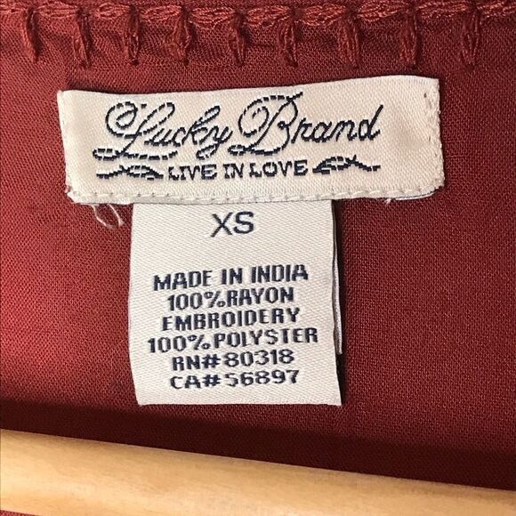 Lucky Brand Sz XS Embroidered Top - Picture 3 of 6